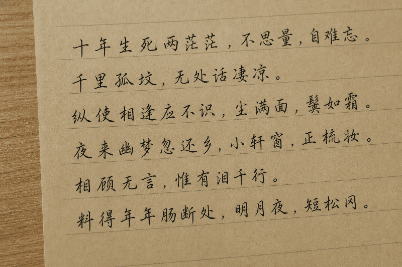 Handwritten Calligraphy on Kraft Paper